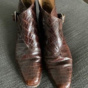 Manolo Blahnik alligator booties